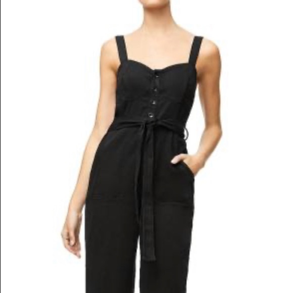Good American Womens Cropped Leg Overall Jumpsuit - Picture 2 of 5